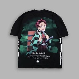 DARC SPORT TANJIRO "SIDE BY SIDE" SERIES PREMIUM TEE IN BLACK demon slayer